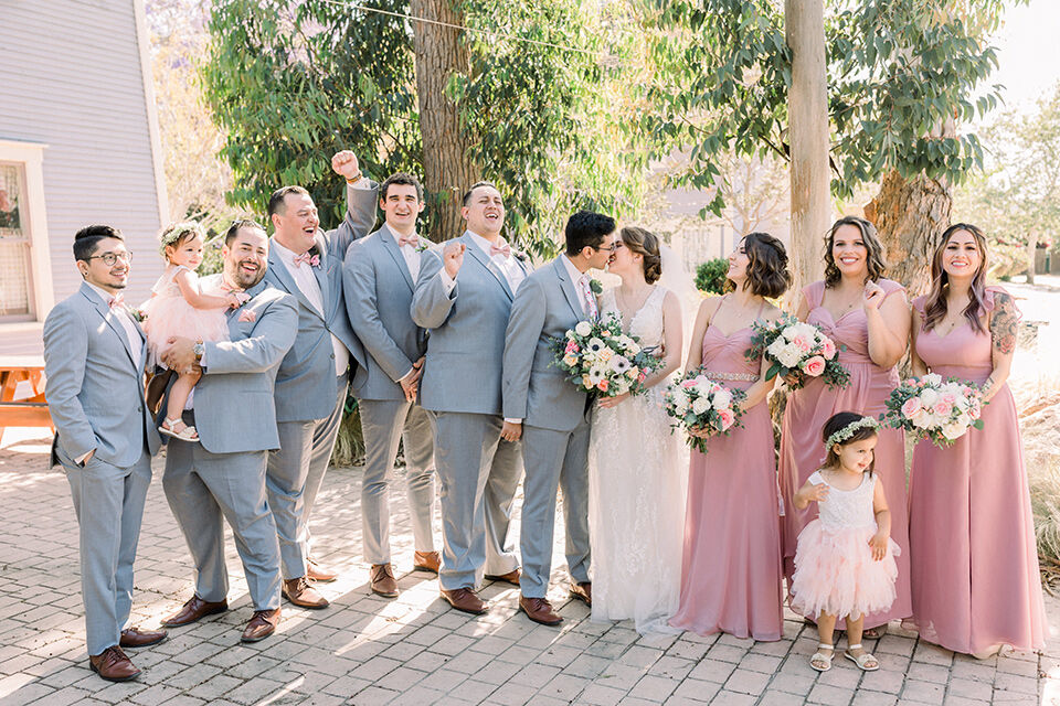 Floral Grey + Pink I-Do's | Friar Tux